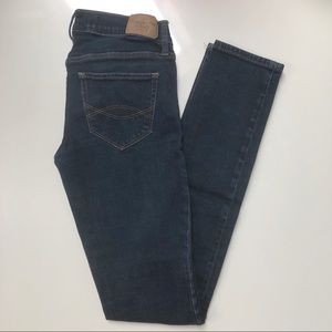 A&F dark wash super skinny jeans